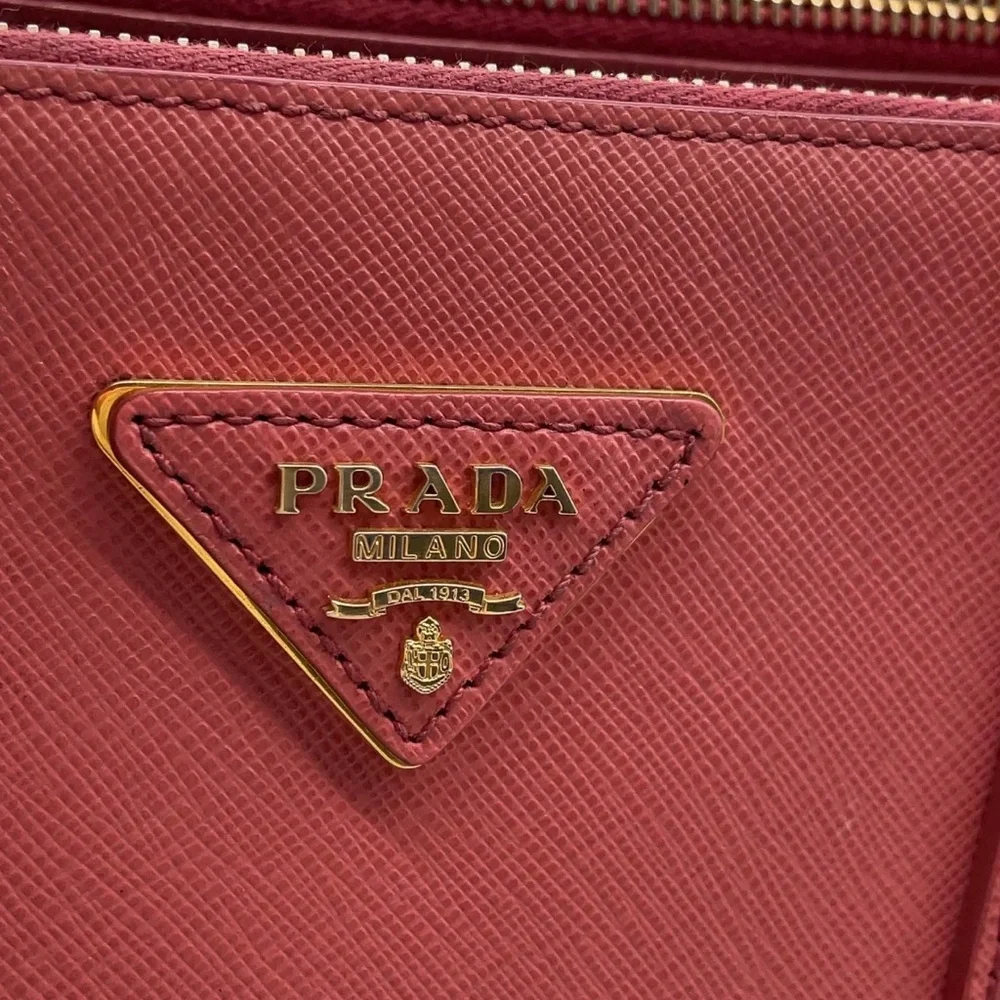 Prada Saffiano Galleria Leather Satchel Bag - Coral Pink